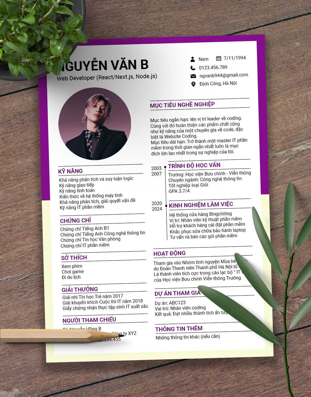 mẫu cv