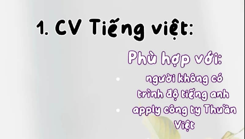 Sử dụng CV tiếng Việt khi nào?