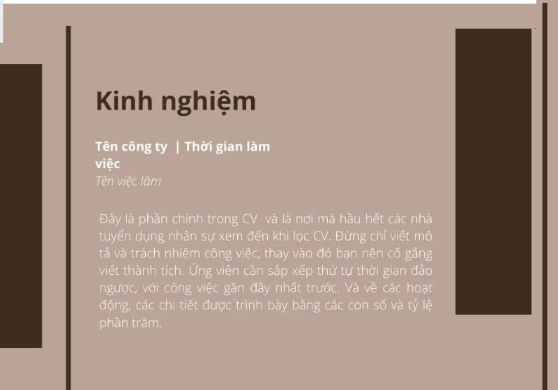 Viết kinh nghiệm làm việc trong CV