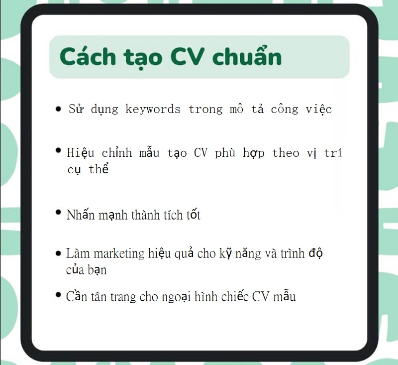 Mẹo tạo CV độc đáo