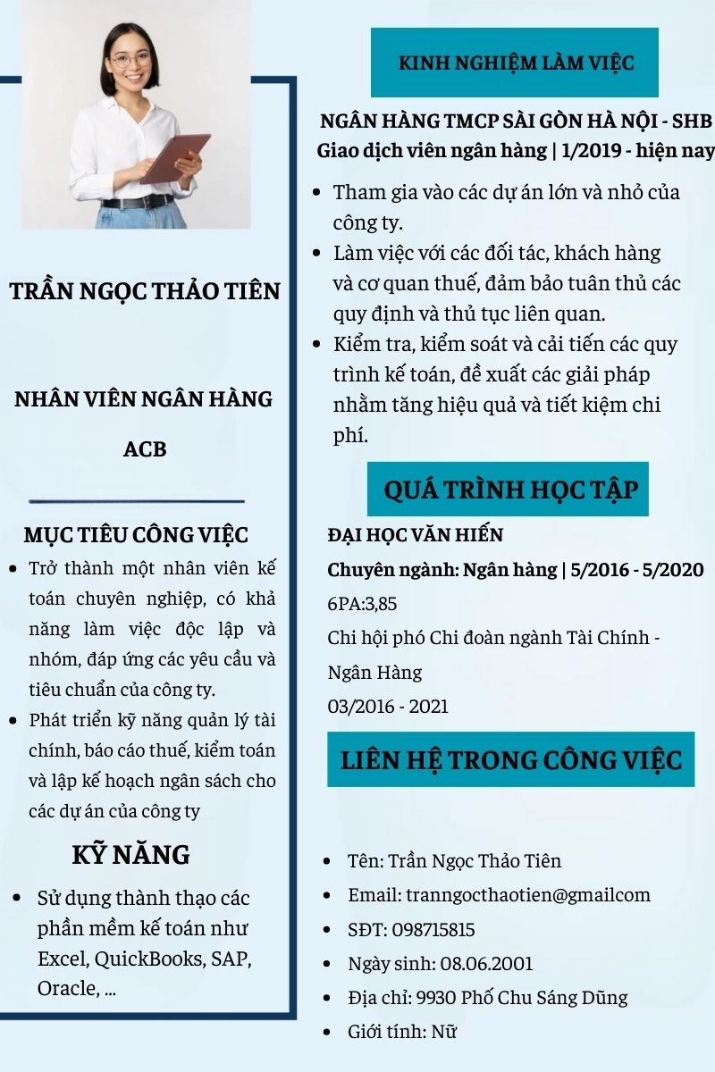 Biết gì về mẫu CV ngân hàng