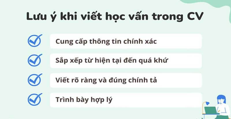 Lưu ý viết trình độ học vấn để CV xây dựng tỏa sáng