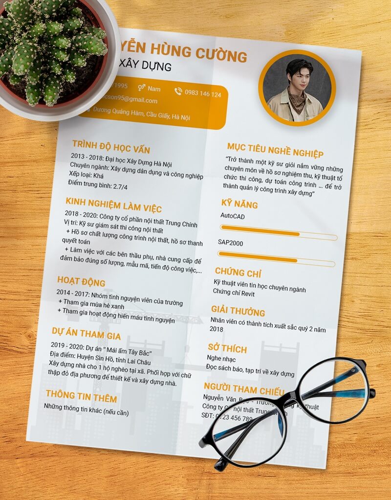 Tạo CV ngành xây dựng