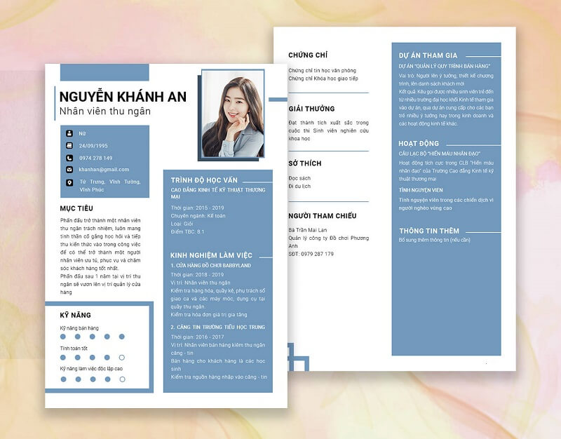 Tạo CV ngành thu ngân miễn phí