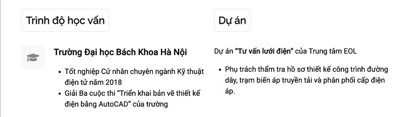 Tạo CV xin việc kỹ thuật online chuyên nghiệp
